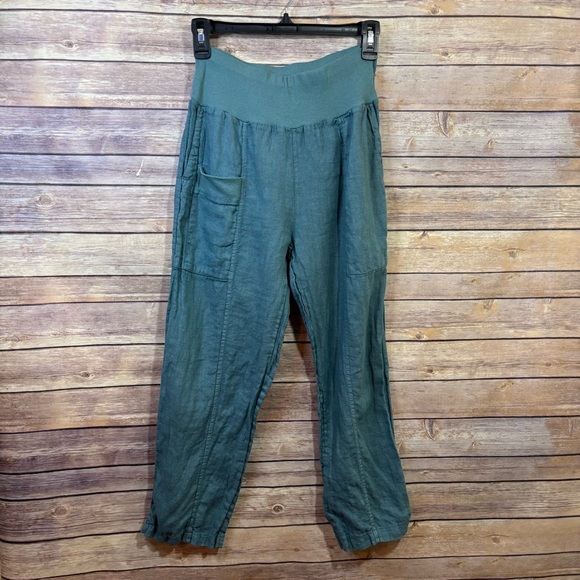 IGNIZIO | Pants & Jumpsuits | Inizio Turquoise Linen Pants Size Small ...